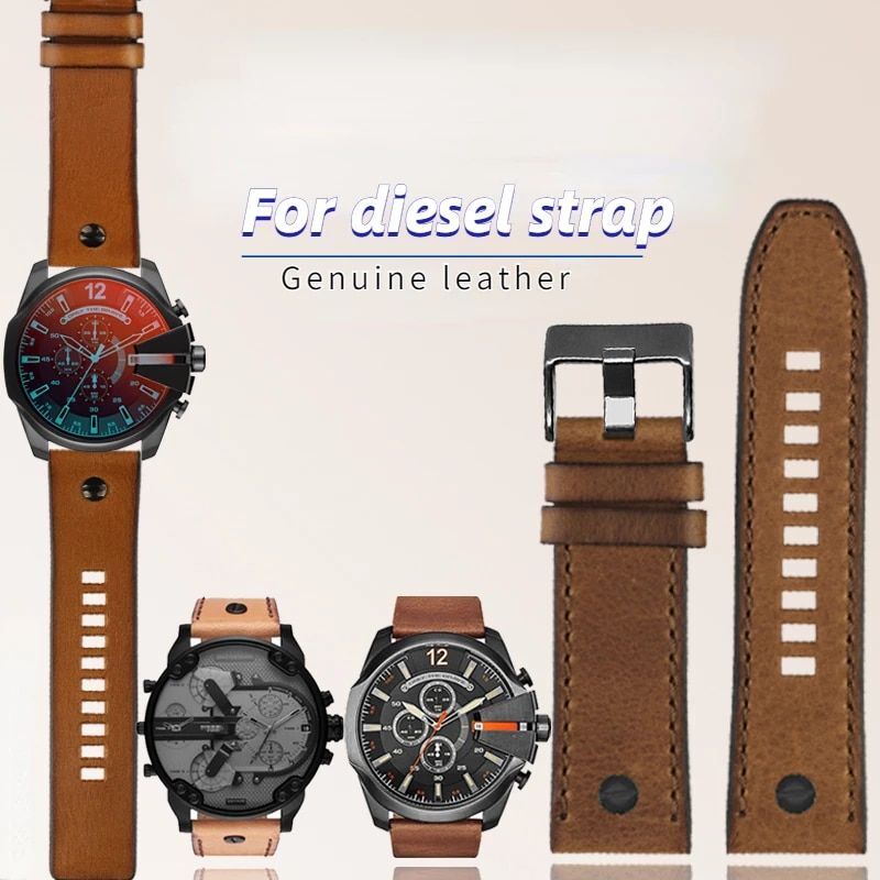 Genuine Leather Watch Strap Fit For Diesel DZ7413 DZ4318 DZ4343 DZ4323 DZ4476