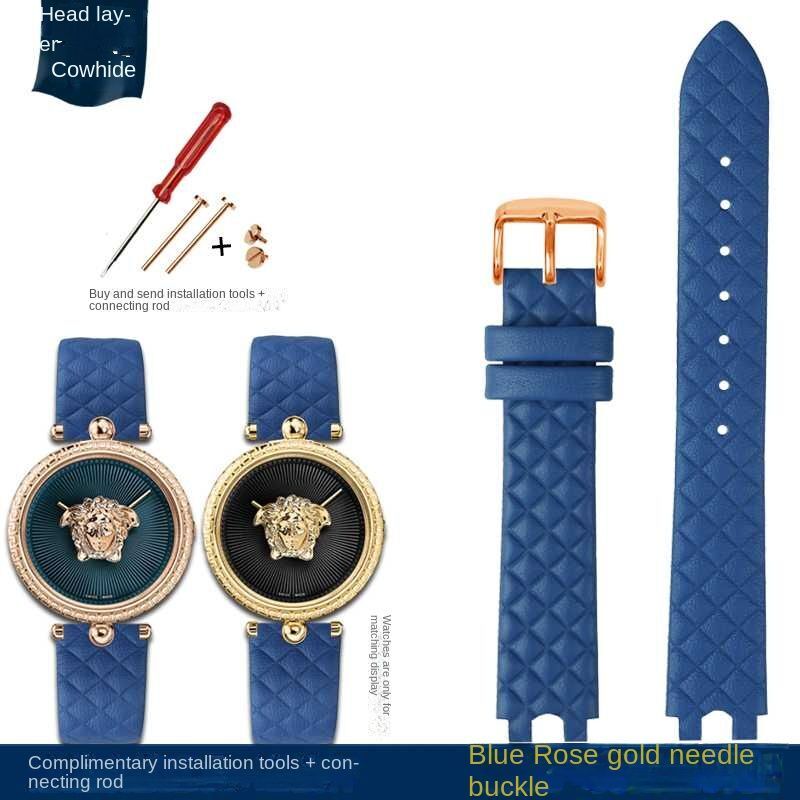 Genuine Leather Watchband Fit For Versace Palazzo Medusa VECQ00218/518/318 Strap