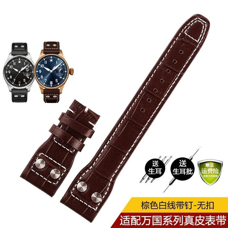 Genuine Leather Watch Band Fit For IWC PILOT Mark 21mm 22mm Strap Accessories