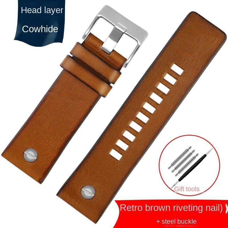 Genuine Leather Watch Strap Fit For Diesel DZ7413 DZ4318 DZ4343 DZ4323 DZ4476