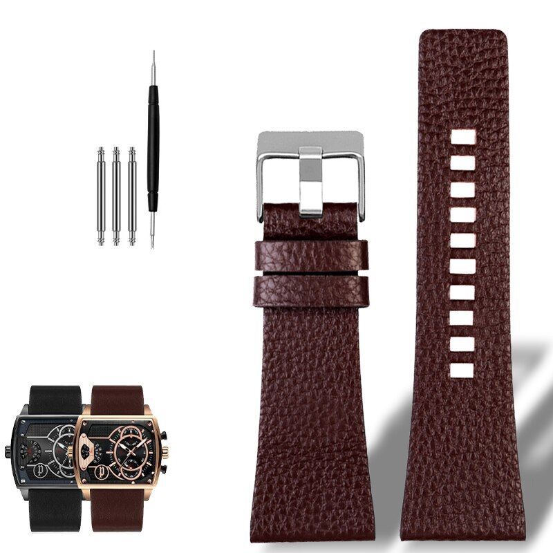 Genuine Leather Watch Strap Fit For Diesel 26MM 28MM 30MM 32MM Wrist Large Band