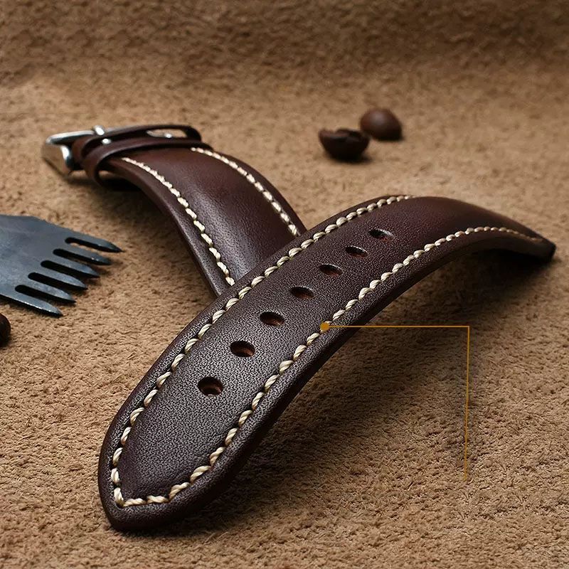 Genuine Leather Watch Strap Fit For Omega X Swatch Joint Moon Vintage Band 20mm