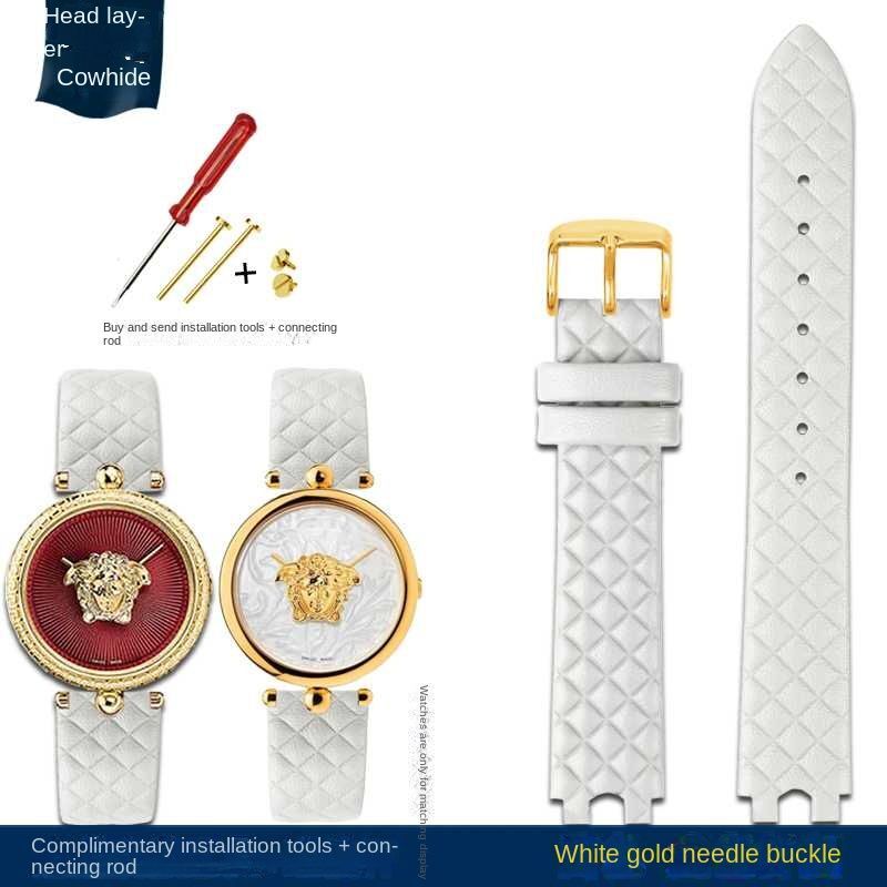 Genuine Leather Watchband Fit For Versace Palazzo Medusa VECQ00218/518/318 Strap