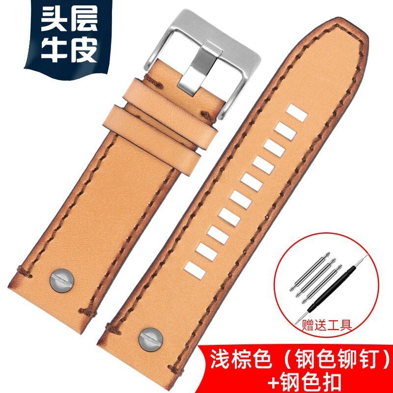 Genuine Leather Watch Strap Fit For Diesel DZ7413 DZ4318 DZ4343 DZ4323 DZ4476