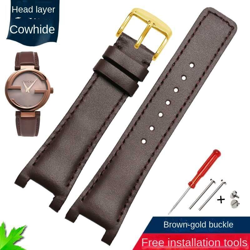 Genuine Leather Watchbands Fit For Gucci YA1332 YA1333 YA1335 Series Watch Strap