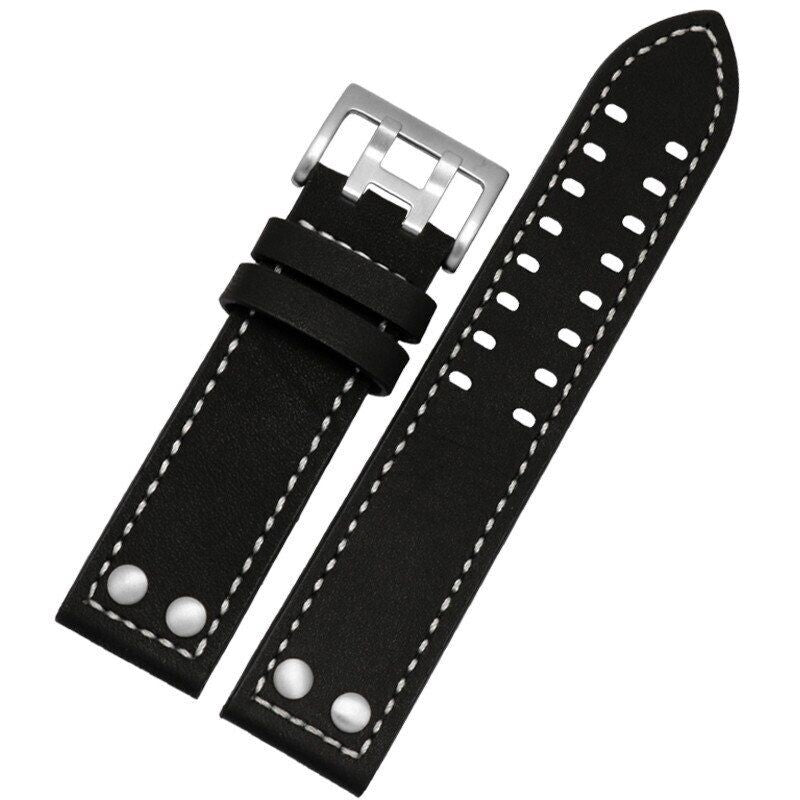 Genuine Leather Watch Strap Fit For Hamilton Khaki Aviation H77755533 H77616533
