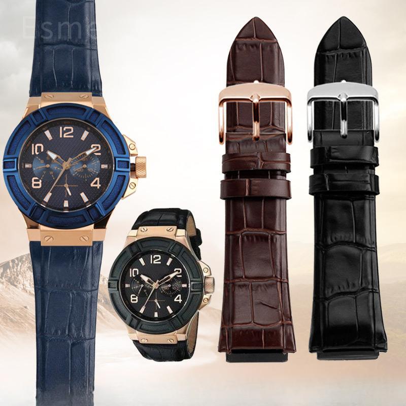 Genuine Leather Watchband For GUESS W0040G3/0247G3/0040G7 Waterproof Strap 22mm
