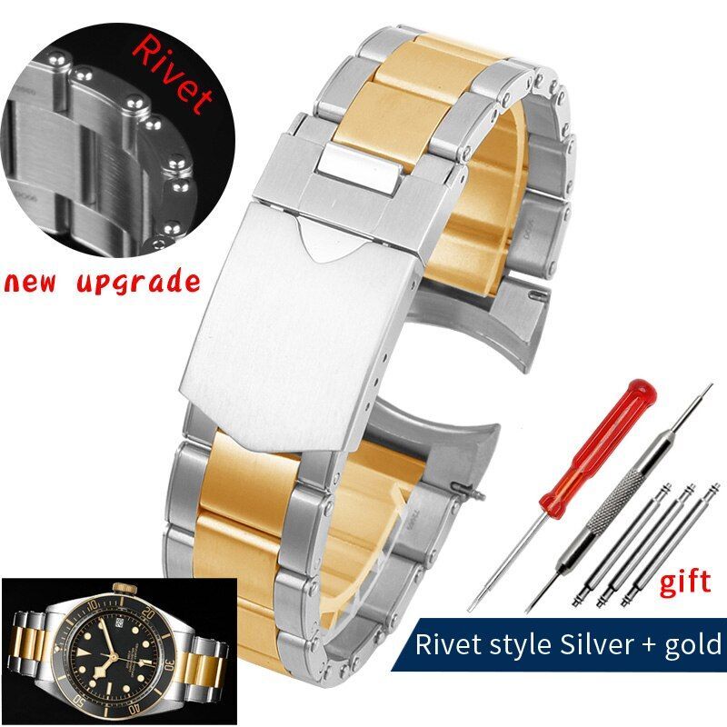 Stainless Steel Watchband Fit For Tudor Black Bay 79230 79730 Watch Strap 22mm