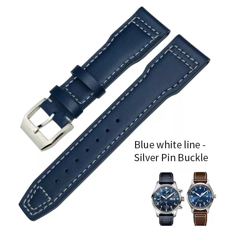 Genuine Leather Watch Strap for IWC Mark Big Pilot Spitfire 20-22mm Cowhide Band