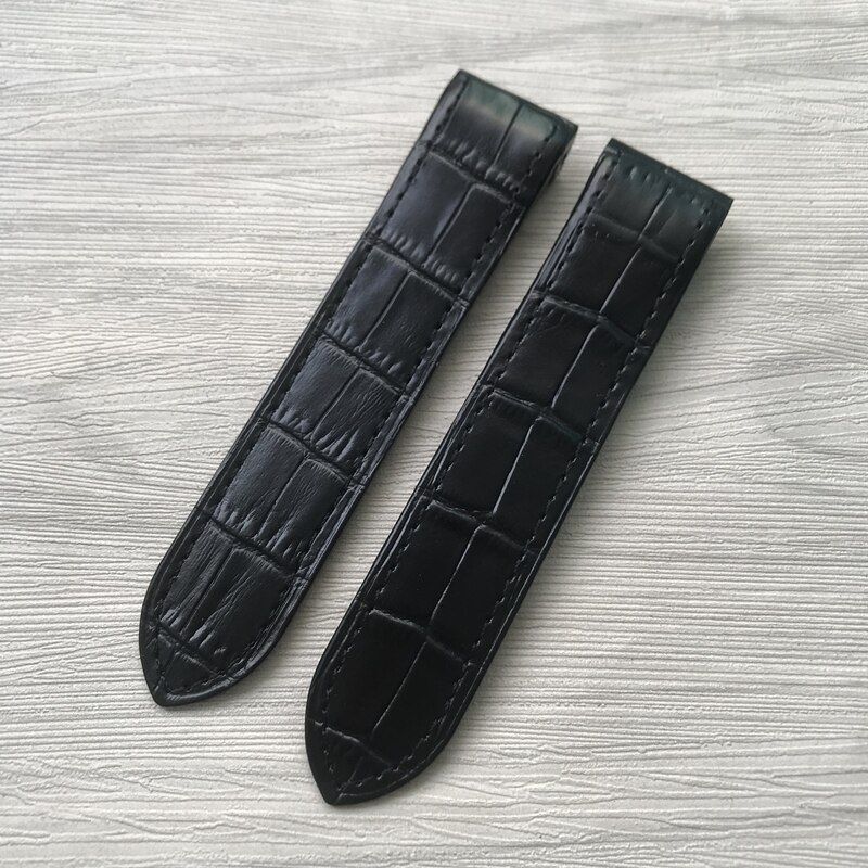 Genuine Leather Watch Strap Fit For Cartier Santos100 20mm 23mm Watch Band