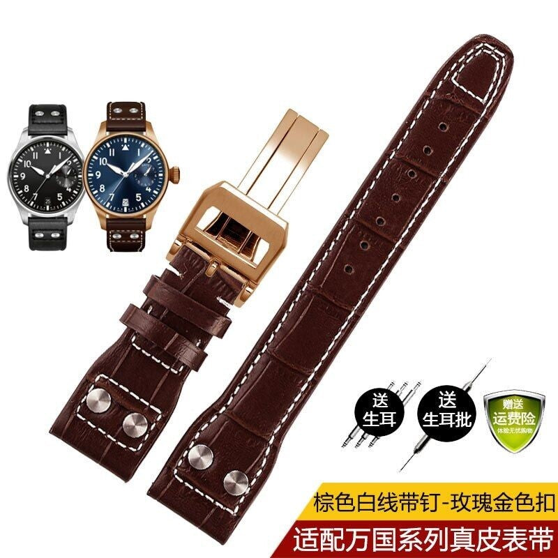 Genuine Leather Watch Band Fit For IWC PILOT Mark 21mm 22mm Strap Accessories