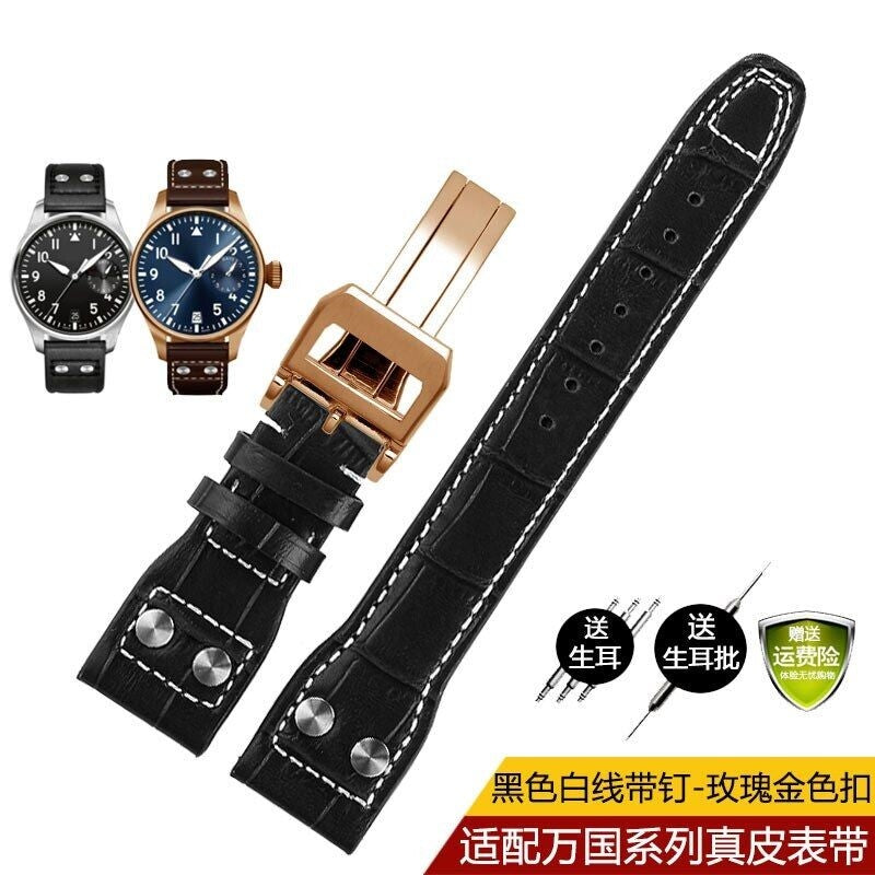 Genuine Leather Watch Band Fit For IWC PILOT Mark 21mm 22mm Strap Accessories
