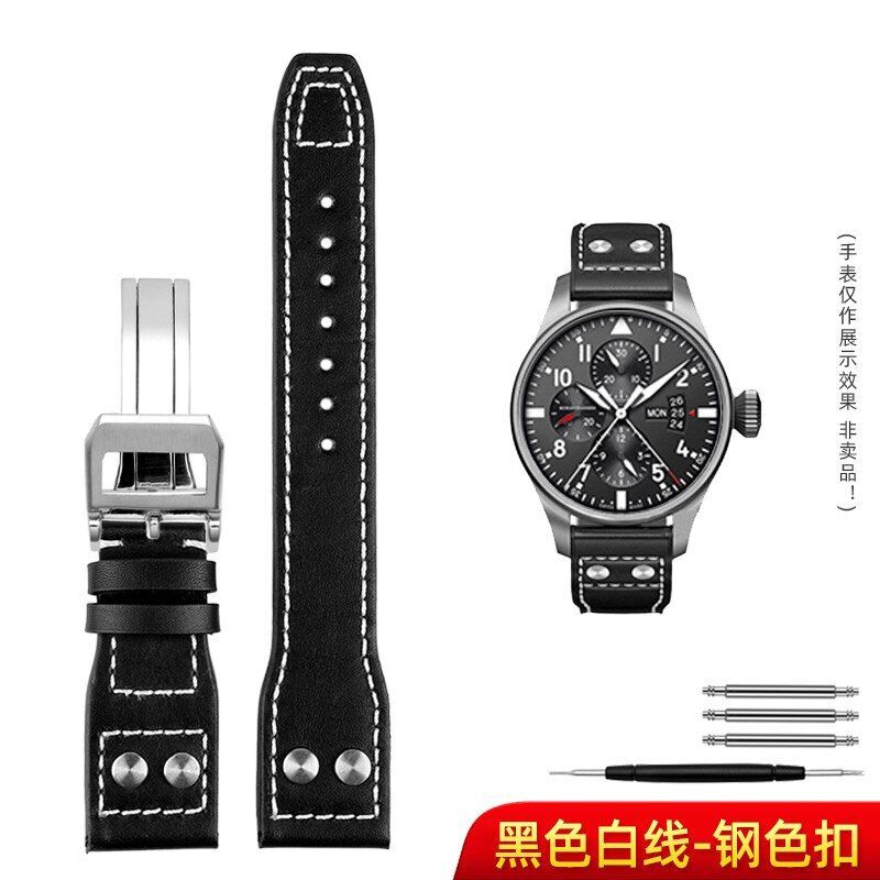 Genuine Leather Watch Band Fit For IWC PILOT Mark 21mm 22mm Strap Accessories