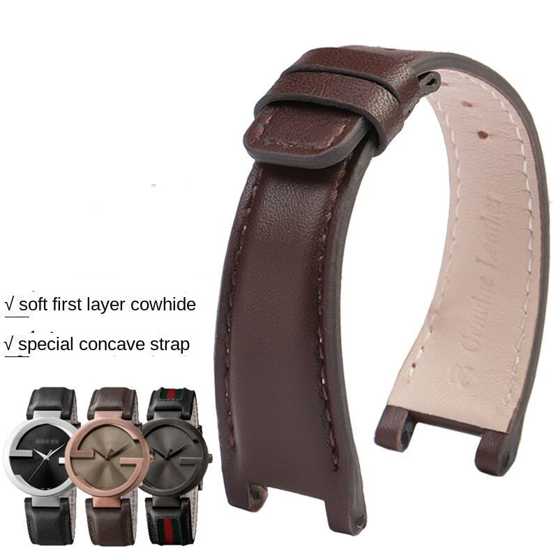 Genuine Leather Watchband Fit For Gucci G-C YA1332 YA1333 YA1335 Series Strap