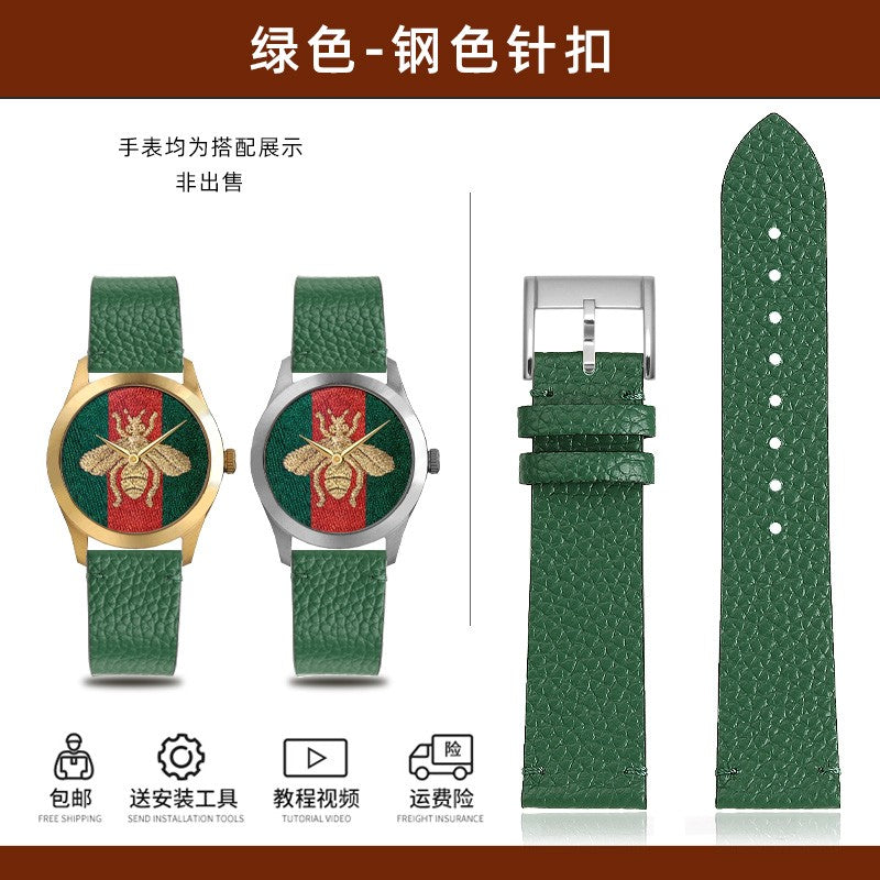 Genuine Leather Watchbands For Gucci YA126497 YA126451 Series Watch Strap 20mm