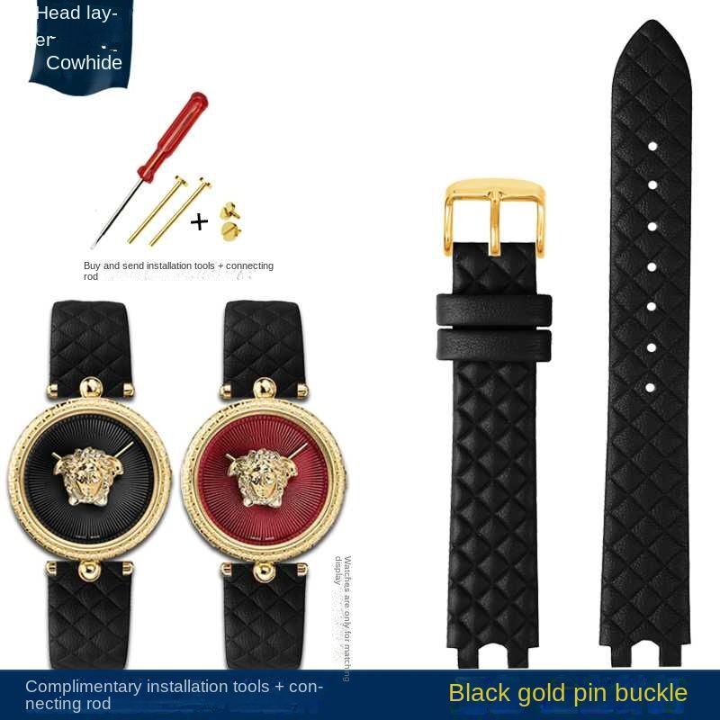 Genuine Leather Watchband Fit For Versace Palazzo Medusa VECQ00218/518/318 Strap
