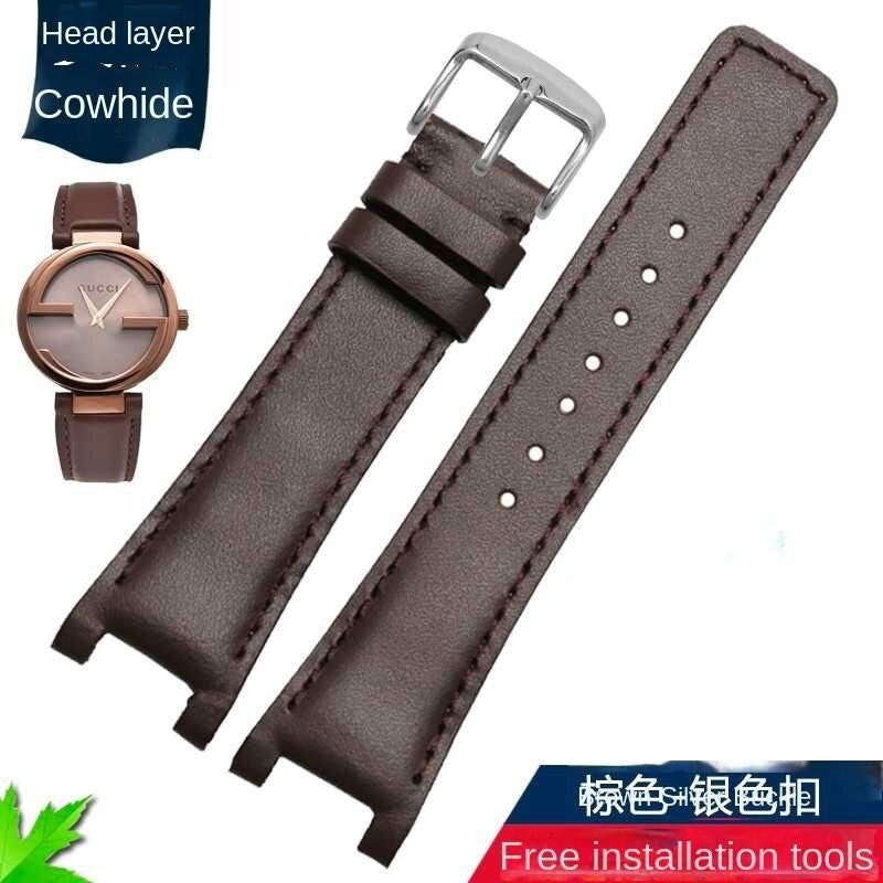 Genuine Leather Watchbands Fit For Gucci YA1332 YA1333 YA1335 Series Watch Strap