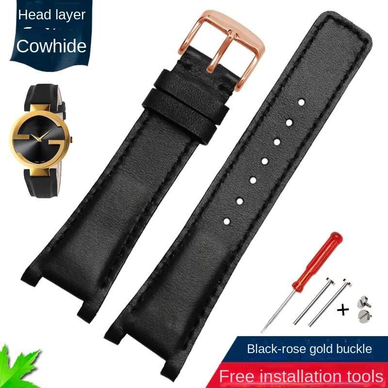 Genuine Leather Watchbands Fit For Gucci YA1332 YA1333 YA1335 Series Watch Strap