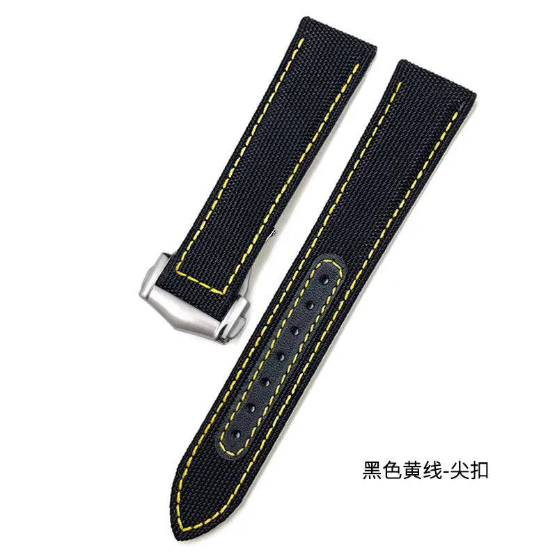 Nylon Leather Watch Strap For Omega Seamaster Planet Ocean 19-22mm Canvas Band