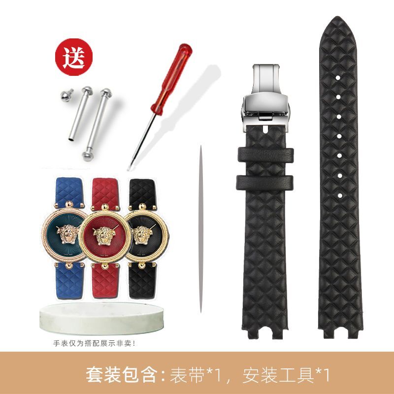 Genuine Leather Watchband Fit For Versace Palazzo Medusa VECQ00218/518/318 Strap