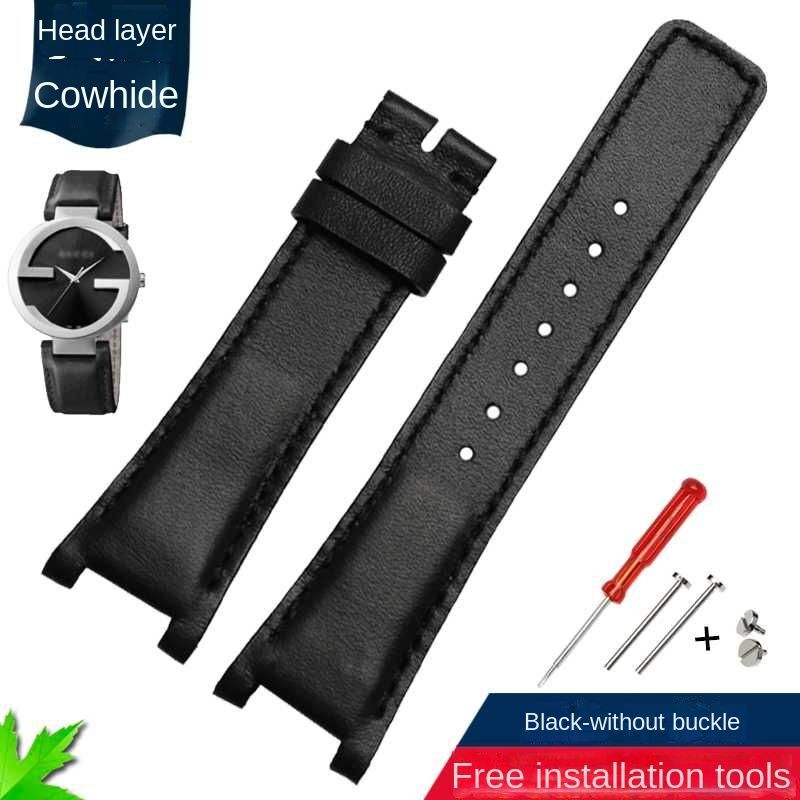 Genuine Leather Watchbands Fit For Gucci YA1332 YA1333 YA1335 Series Watch Strap