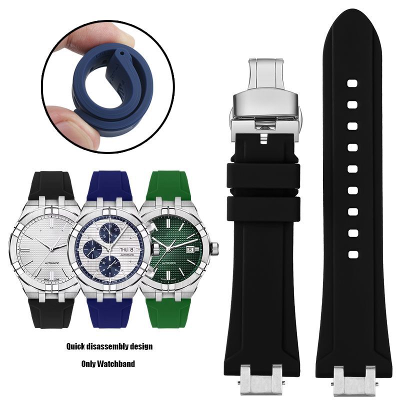 Silicone Watch Strap Fit For Maurice Lacroix Aikon Series AI6008 AI6038 AI6007