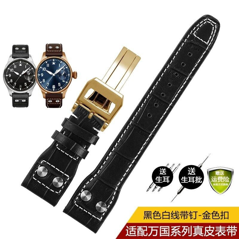Genuine Leather Watch Band Fit For IWC PILOT Mark 21mm 22mm Strap Accessories