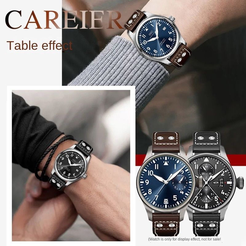 Genuine Leather Watch Band Fit For IWC PILOT Mark 21mm 22mm Strap Accessories