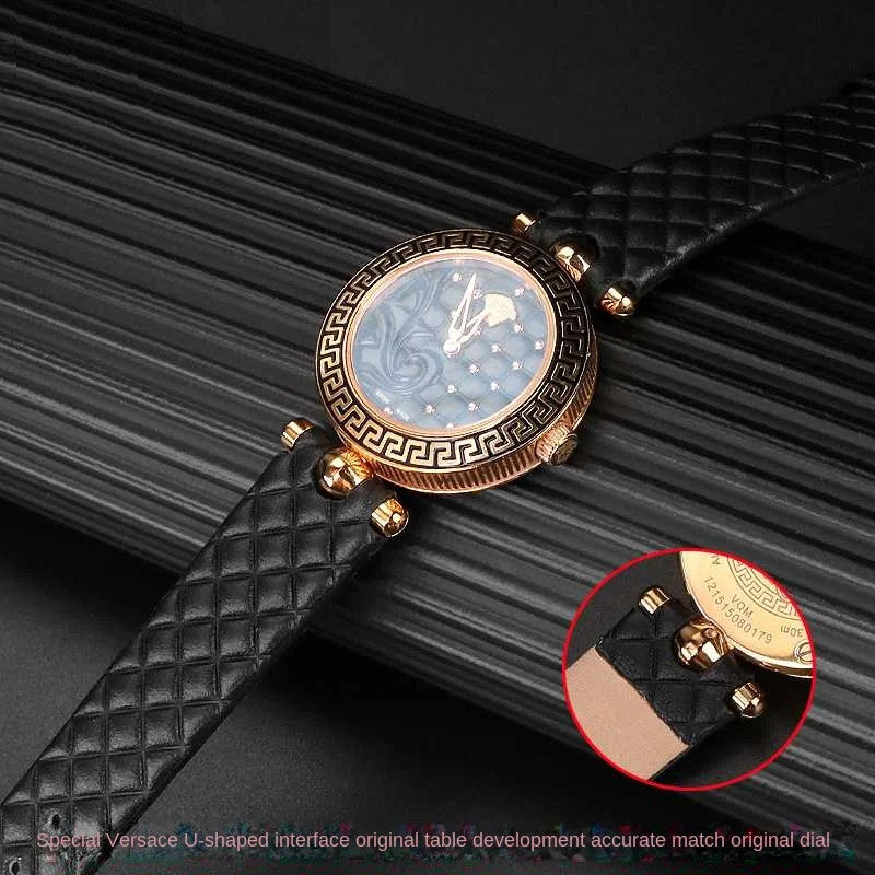 Genuine Leather Watchband Fit For Versace Palazzo Medusa VECQ00218/518/318 Strap