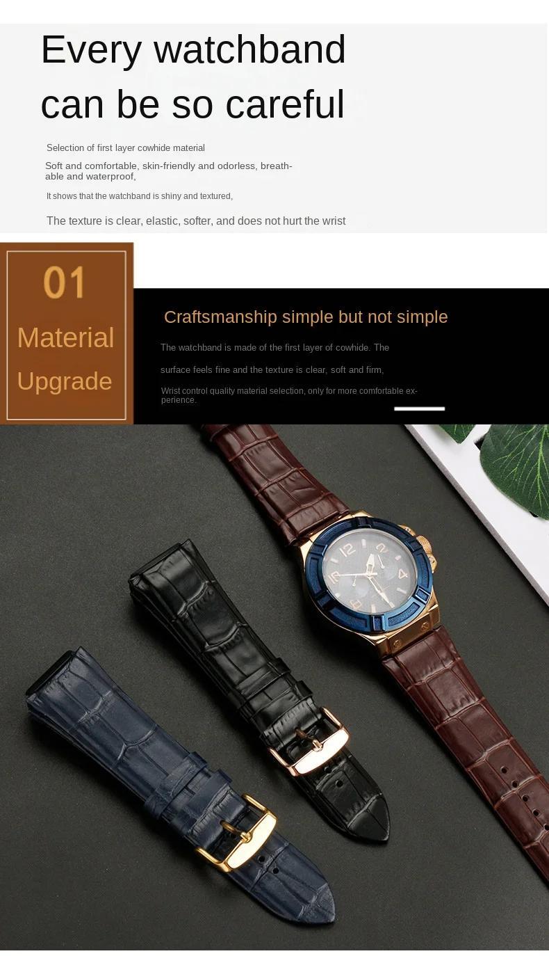 Genuine Leather Watchband For GUESS W0040G3 W0247G3 W0040G7 Series Strap 22mm