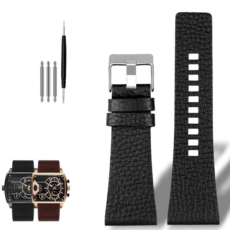 Genuine Leather Watch Strap Fit For Diesel 26MM 28MM 30MM 32MM Wrist Large Band