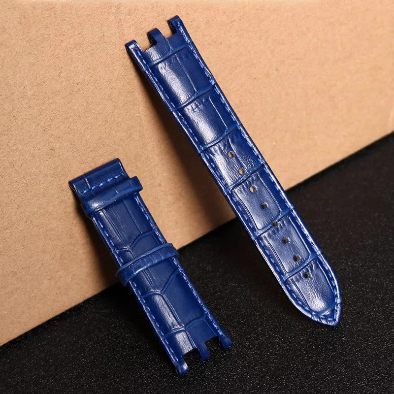 Calfskin Watch Strap For Versace V-RACECHRONO GMT 24mm Concave Convex Watchband