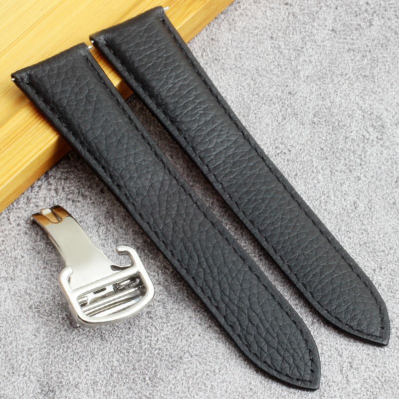 Genuine Leather Watch Strap Fit For Cartier SANTOS Tank Solo 16mm 18mm 20mm 23mm