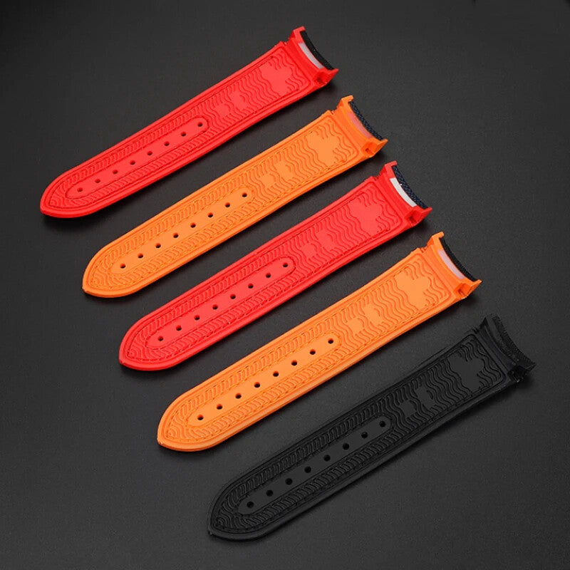 Rubber Silicone Nylon Watch Strap for Omega Seamaster 300 20 22mm Back Blue Band