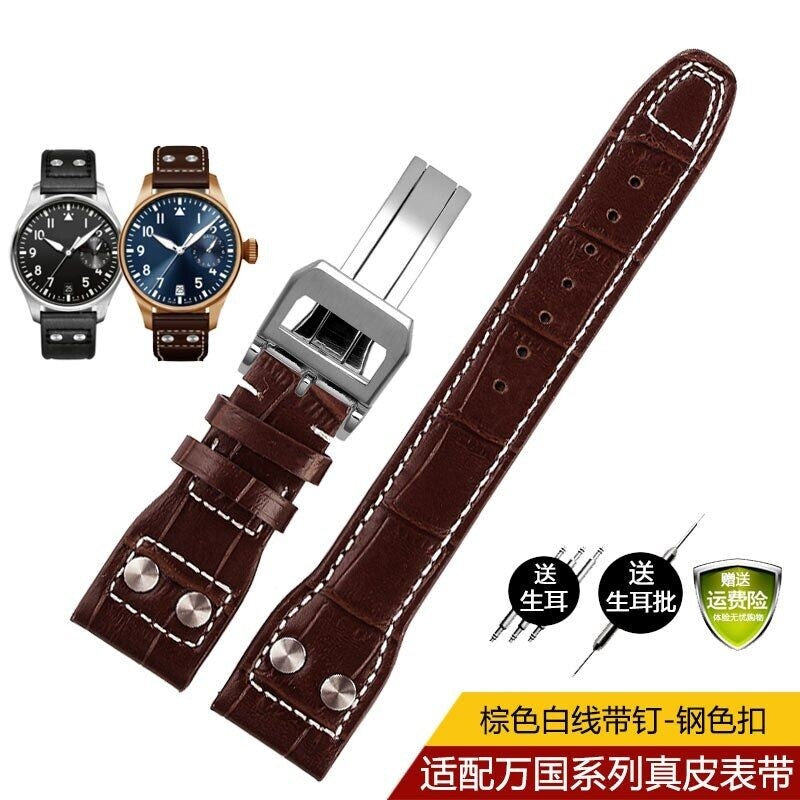 Genuine Leather Watch Band Fit For IWC PILOT Mark 21mm 22mm Strap Accessories