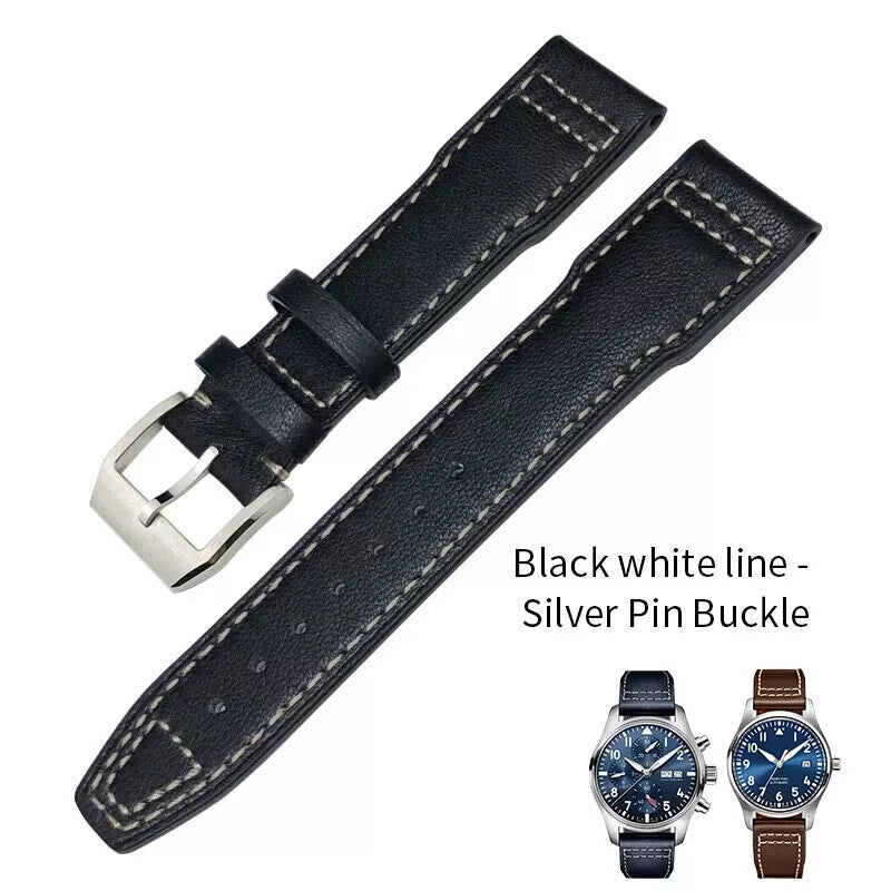 Genuine Leather Watch Strap for IWC Mark Big Pilot Spitfire 20-22mm Cowhide Band
