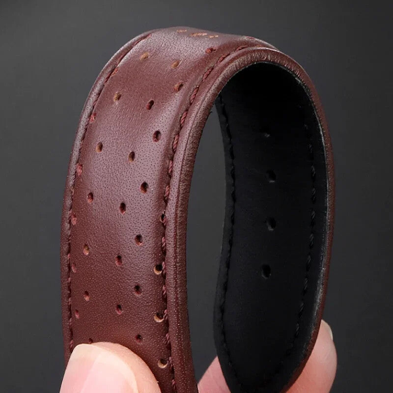 Genuine Leather Watch Strap for Versace VBR8545 26mm Black Convex Calfskin Band
