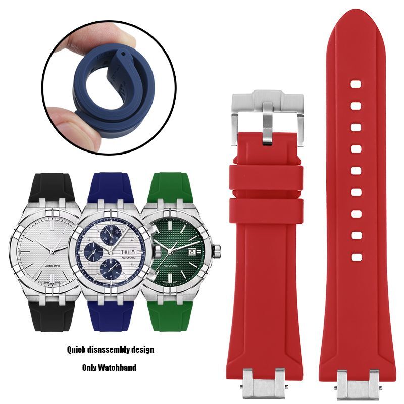 Silicone Watch Strap Fit For Maurice Lacroix Aikon Series AI6008 AI6038 AI6007