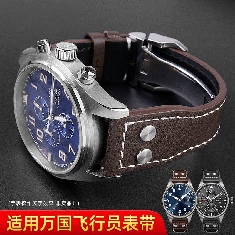 Genuine Leather Watch Band Fit For IWC PILOT Mark 21mm 22mm Strap Accessories