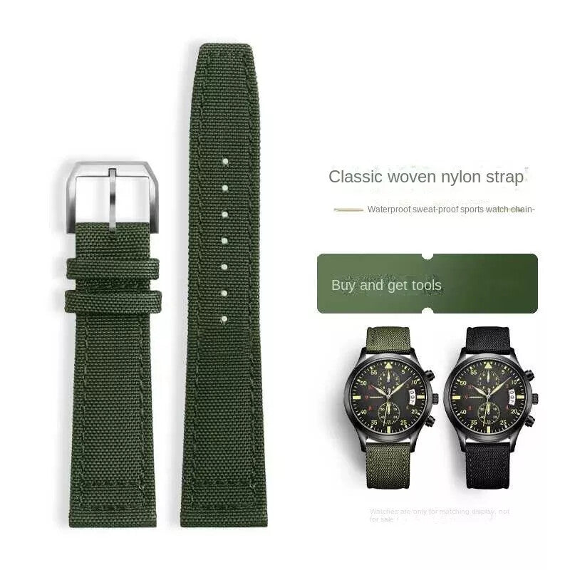 Nylon Genuine Leather Watch Bands for IWC PILOT Portugal 20mm 21mm 22mm Strap
