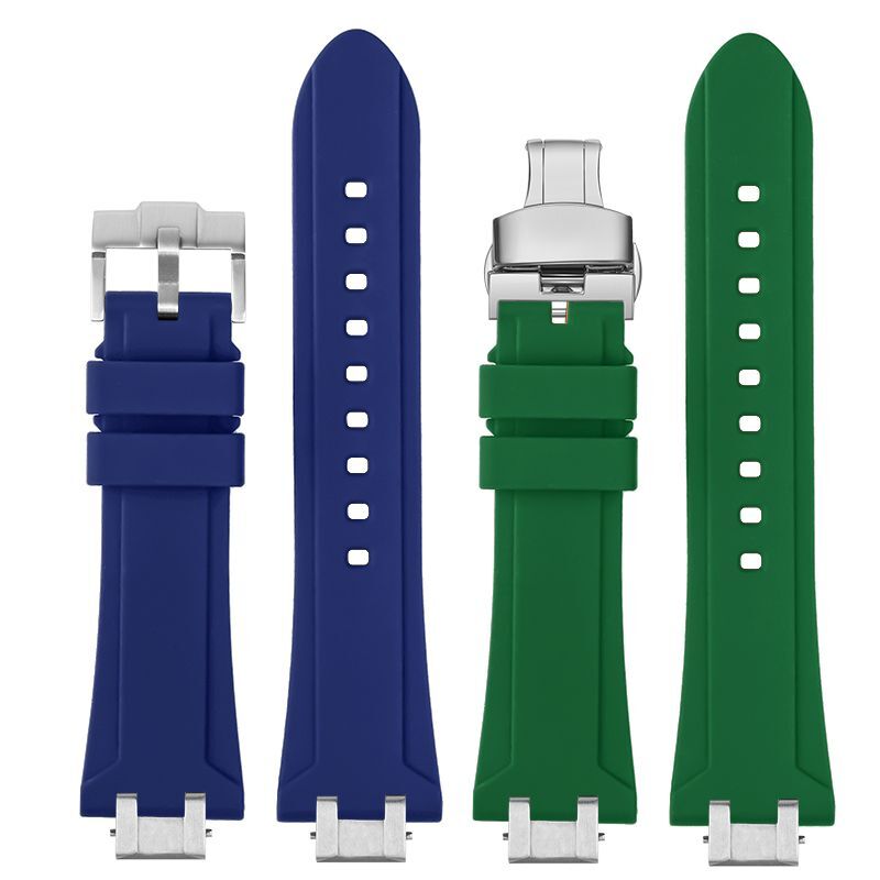 Silicone Watch Strap Fit For Maurice Lacroix Aikon Series AI6008 AI6038 AI6007