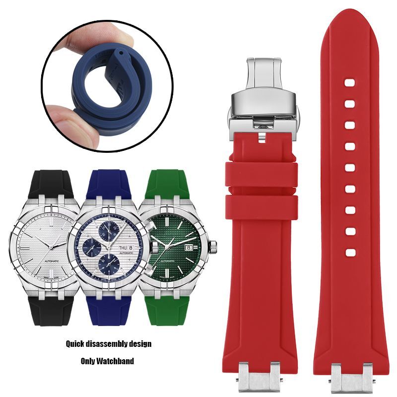 Silicone Watch Strap Fit For Maurice Lacroix Aikon Series AI6008 AI6038 AI6007