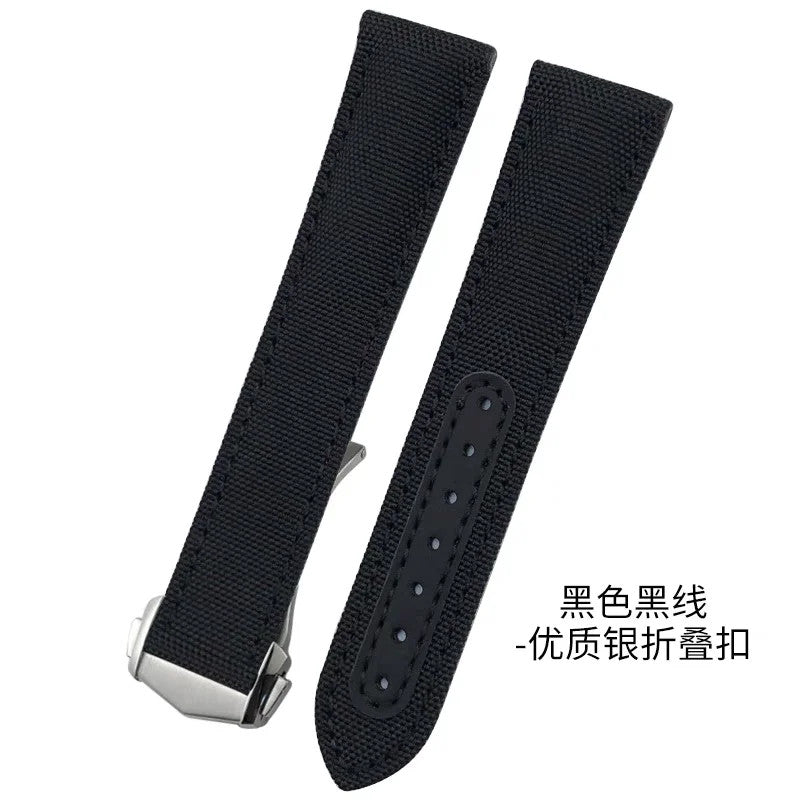 Nylon Leather Watch Strap For Omega Seamaster Planet Ocean 19-22mm Canvas Band