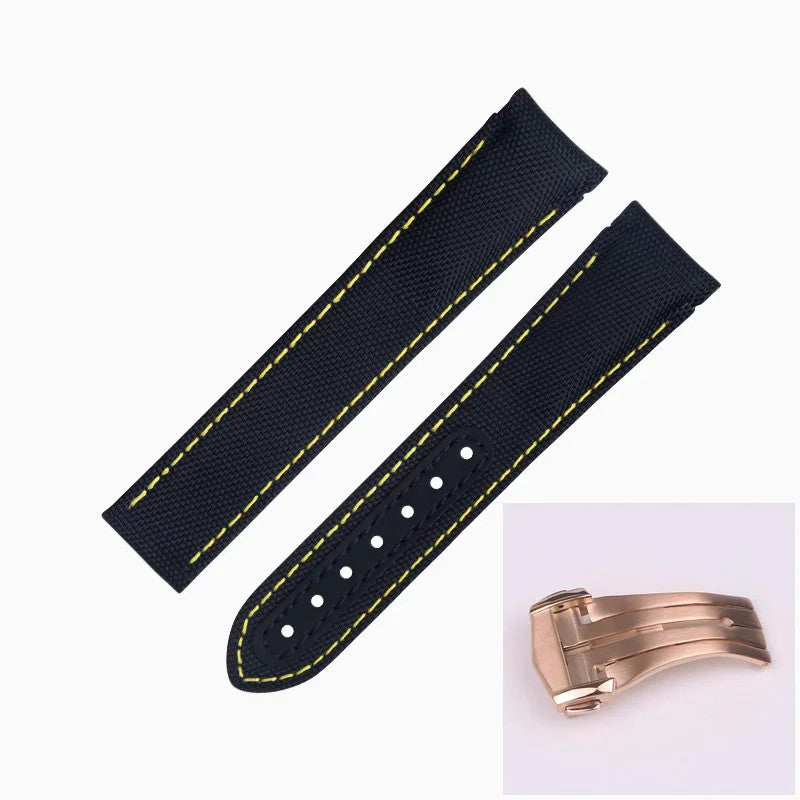 Nylon Leather Watch Strap For Omega Seamaster Planet Ocean 19-22mm Canvas Band