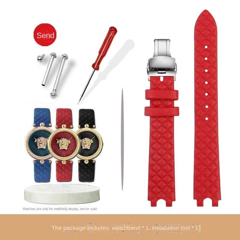Genuine Leather Watchband Fit For Versace Palazzo Medusa VECQ00218/518/318 Strap