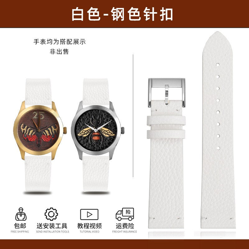 Genuine Leather Watchbands For Gucci YA126497 YA126451 Series Watch Strap 20mm