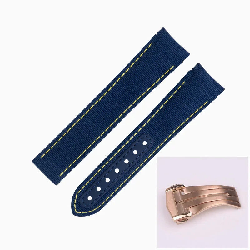 Nylon Leather Watch Strap For Omega Seamaster Planet Ocean 19-22mm Canvas Band