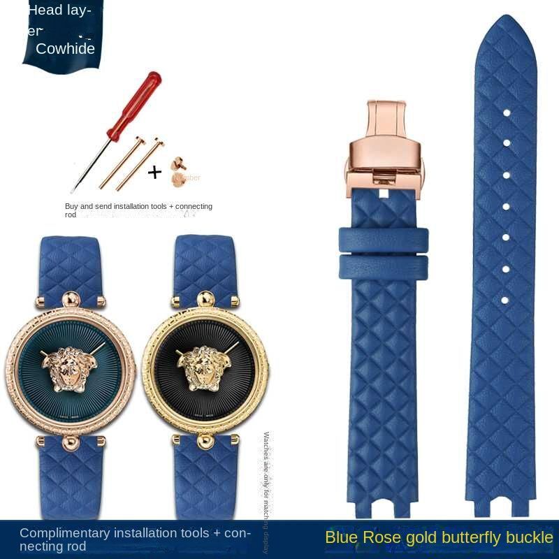 Genuine Leather Watchband Fit For Versace Palazzo Medusa VECQ00218/518/318 Strap