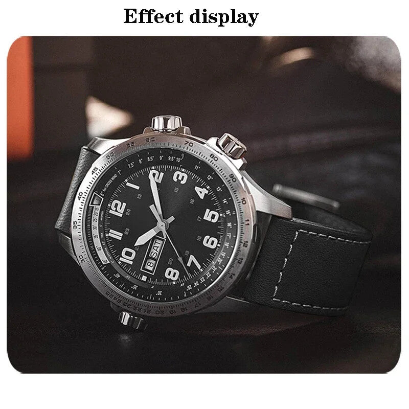 Genuine Leather Watch Strap for Hamilton Khaki H77616533 22mm Military Wristband
