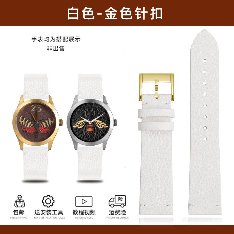 Genuine Leather Watchbands For Gucci YA126497 YA126451 Series Watch Strap 20mm